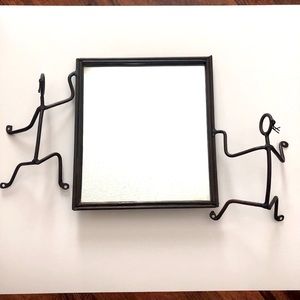 MIRROR Wrought iron  w/Matched Candleholder